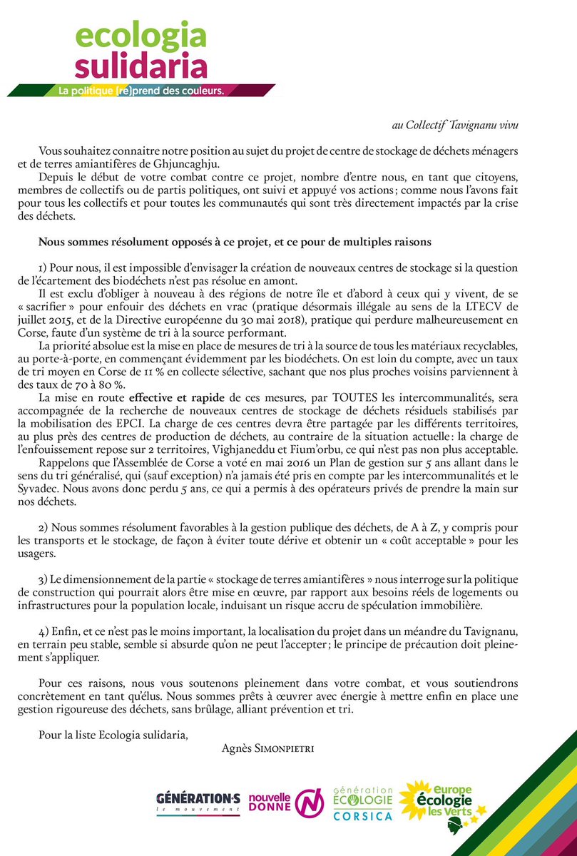 Réponse <a href="/ESulidaria/">Ecologia Sulidaria</a> au collectif <a href="/TavignanuVivu/">Tavignanu Vivu</a> contre le projet de Giuncaggio