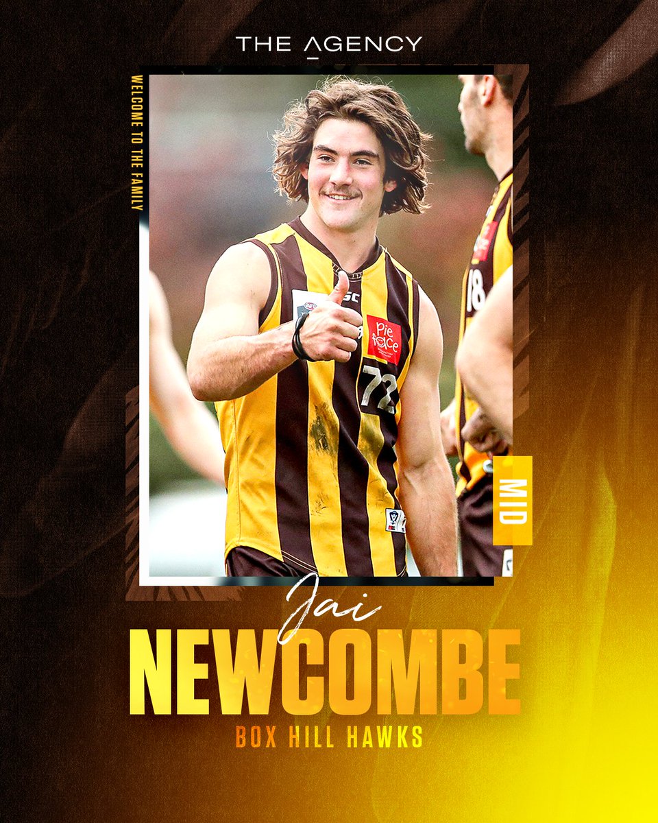 HawthornFC's tweet photo. Jumping for Jai! 🤗

We've swooped on Jai Newcombe with Pick 2 in the mid-season draft. 💪

📝 : https://t.co/pZPVY5rx9B https://t.co/d1VnRlf3Ek