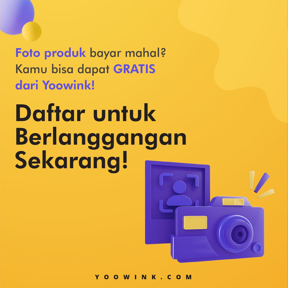 YooWink's tweet image. Kapan lagi &amp;amp; dimana lagi kamu bisa dapet paket foto produk gratis?
Cuma ada di Yoowink!
Daftar sekarang selama promo berlangsung!

#YooWink
Jl Kolonel Sugiyono No.77 
Yogyakarta
02742870519
08994585169

#Creativeteam
#Digitalmarketing
#Digitalagency
#Promodigitalmarketing
