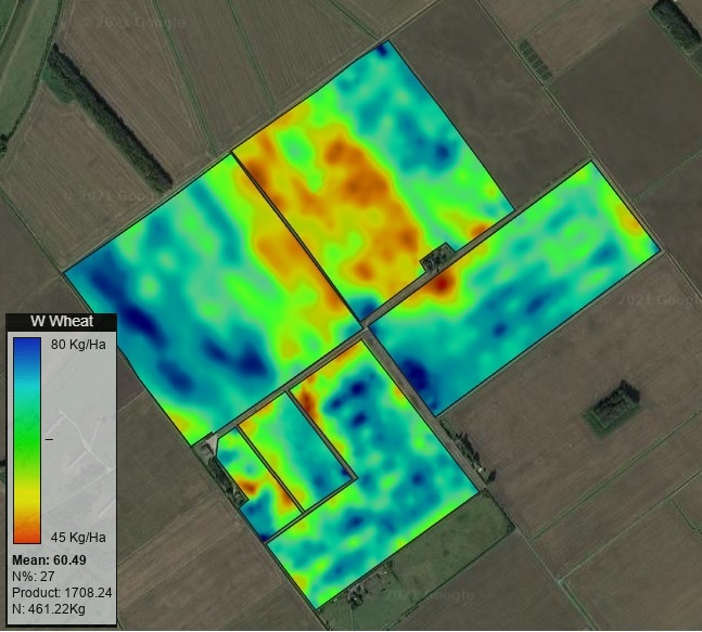 CWrightandSons's tweet photo. Interesting veiwing N Sensor data from product applied using absolute N for 2nd &amp; 3rd Dressings in wheat. 
Also interesting the different application rates applied. 

#nsensor #variableratenitrogen 

@PrecisionDec @Yara_UK @tommyfert https://t.co/AV0HHxQAFD