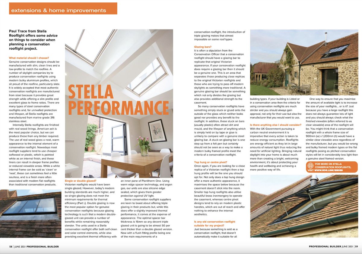 Read about Stella conservation rooflights in this month's Professional Builder magazine ow.ly/2b0P50F0Vg7