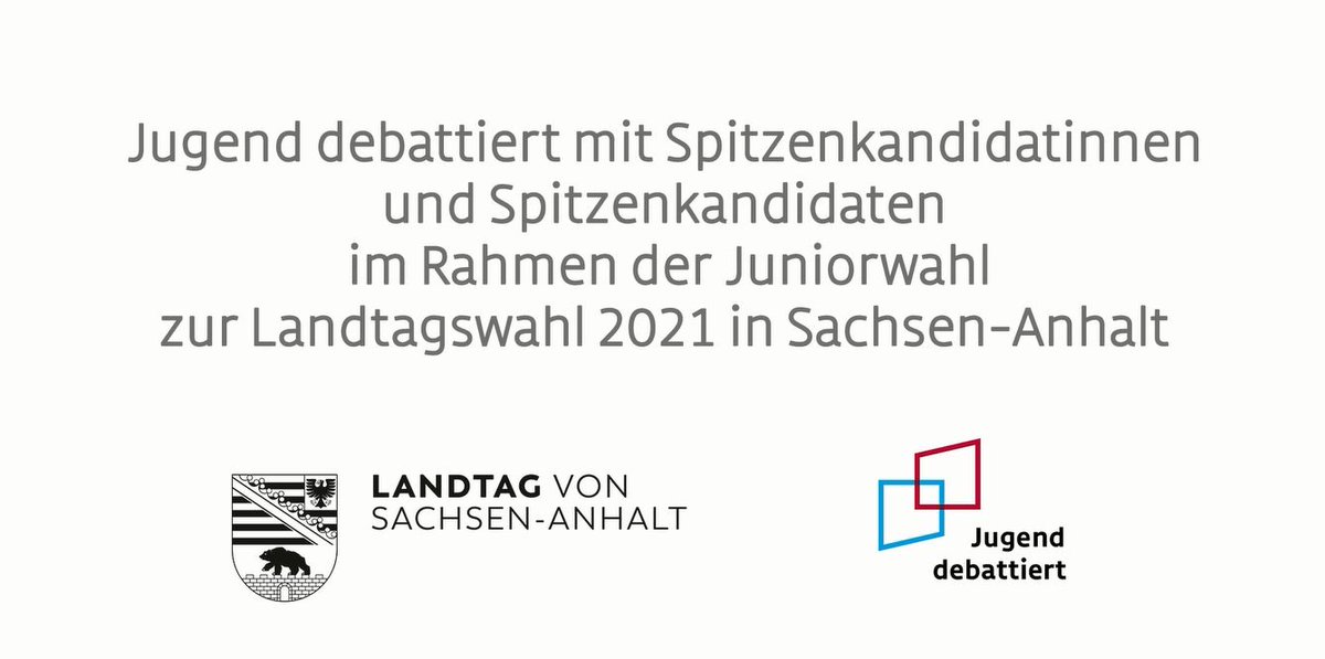 Landtag_LSA's tweet photo. Auch die Jugend redet in #SachsenAnhalt politisch mit und sei es auch nur für eine „Was wäre wenn“-Wahl. Im Rahmen der #Juniorwahl diskutierten Jugendliche mit den Spitzenkandidat*innen der Landtagswahl 2021. #ltwlsa #ltlsa
Hier geht's zur Aufzeichnung: https://t.co/pnXprhlmQj https://t.co/d8DyUD1NLf