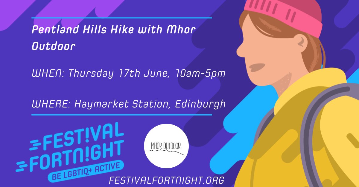 ✨FESTIVAL FORTNIGHT 2021 ✨

17/06: <a href="/MhorOutdoor/">Mhor Outdoor</a> will be leading a hike to the Pentland Hills near Edinburgh 🥾 This event is FREE with and travel, lunch and refreshments all included!

Only 10 spaces available!

Find out more &amp; register here: festivalfortnight.org/events/314/pen…

#FF2021
