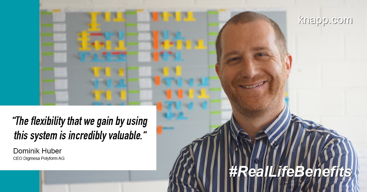 KNAPP_AG_de's tweet image. #RealLifeBenefits 
Open Shuttles are intelligent, easy to integrate and offer maximum flexibility. Dominik Huber, CEO of Digmesa, is convinced about the flexibility they gain with the Open Shuttle. Find out more! bit.ly/3g2ocPj
#makingcomplexitysimple #openshuttle #amr