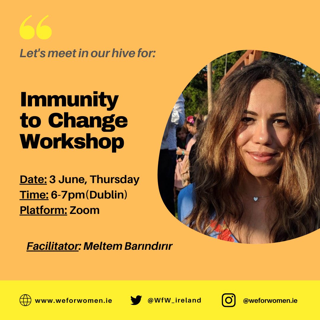 WfW_Ireland's tweet photo. A great method!🐝 Immunity to Change: How to Overcome It and Unlock the Potential in Yourself and Your Organization
Register: https://t.co/Z09lvIM5MC https://t.co/nfkcE7RU6u