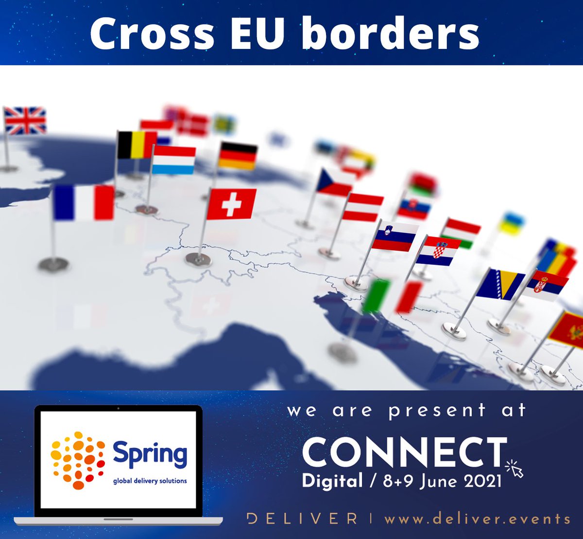 DeliverEvents's tweet photo. Meet the international shipping experts managing Cross-EU-Border E-commerce solutions, no matter large or small.
Join Spring GDS - Global at CONNECT 2021: https://t.co/4CuNbr2ore
#connect2021 #deliverevents #deliver2021 #networking #onlineevent #retail #logistics #ecommerce https://t.co/trBB7nUifn