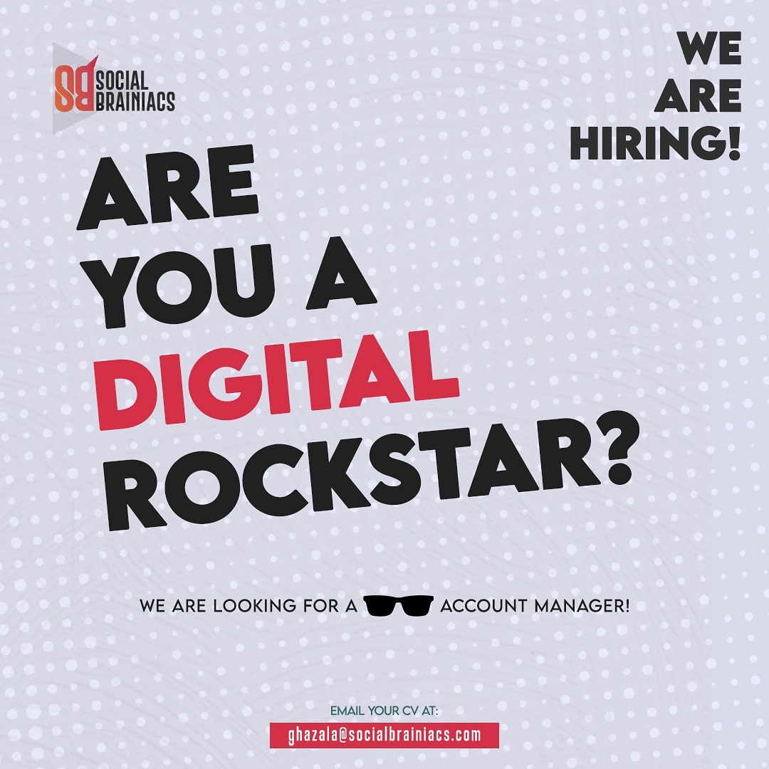 Social Brainiacs is looking for an 𝘼𝙘𝙘𝙤𝙪𝙣𝙩 𝙈𝙖𝙣𝙖𝙜𝙚𝙧 for its office-based job at Tariq Road, Karachi.