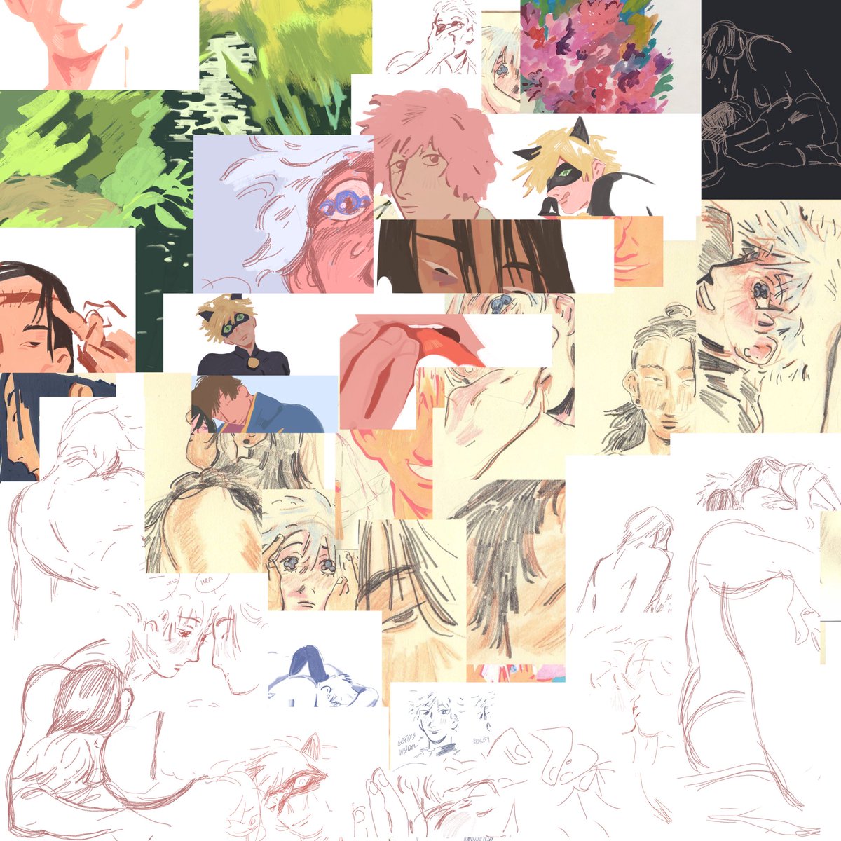i think i'll be just gathering small preview pieces from patreon by the end of each month starting with some stuff i drew in May 🤲❤️ 