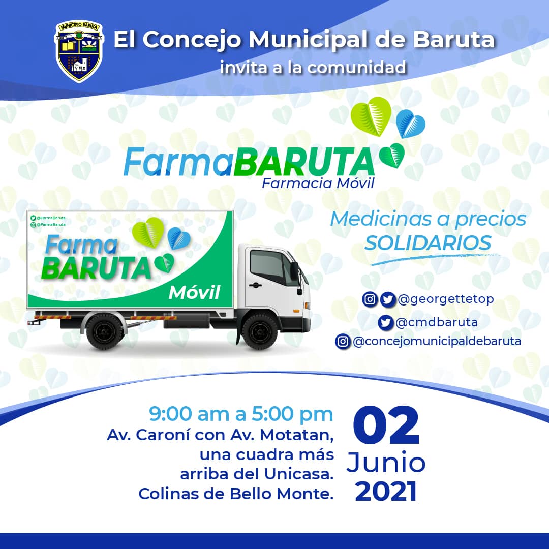 GeorgetteTop's tweet photo. #2Jun Nuestra unidad de #FarmaBarutaMovil 💚, sigue recorriendo los sectores de la municipalidad para llevar medicamentos a precios solidarios.

¡Salud y economía al servicio de todos los vecinos! https://t.co/EC4Jw9CCrk