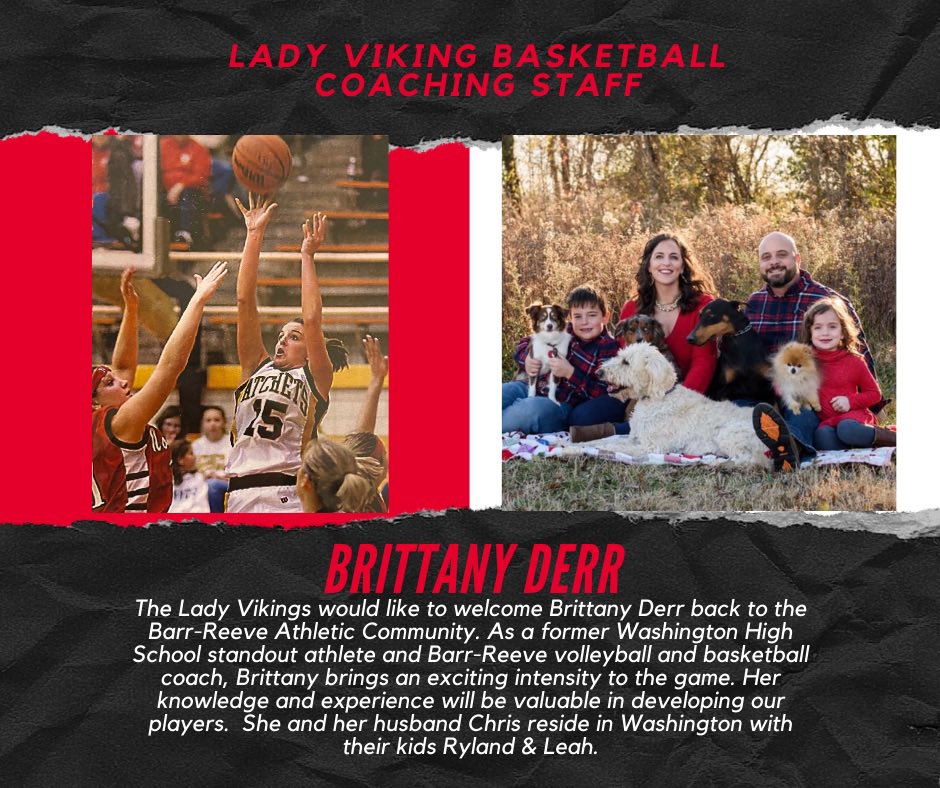LadyVikingBask1's tweet image. Introducing the Barr-Reeve Lady Viking coaching staff throughout the next few days.... next up, Brittany Derr (BC)!