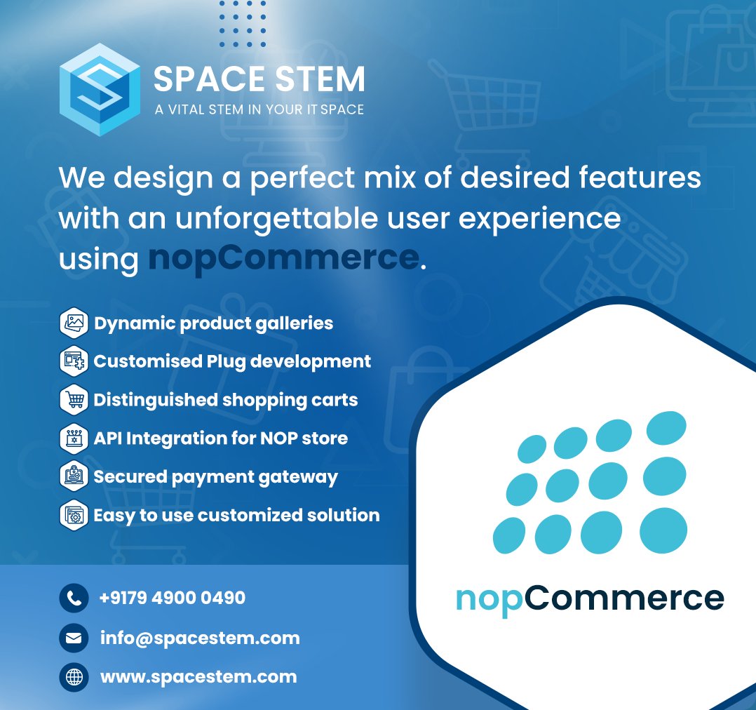 spacestem's tweet image. @spacestem is highly qualified to build Web &amp;amp; Software development services with the nopCommerce. 

Hire nopCommerce experts by clicking on spacestem.com/nopcommerce-de…

#nopCommerceDesign #nopCommerceDevelopers #HireDeveloper #DedicatedDevelopers #EcommerceBusiness #OnlineBusiness