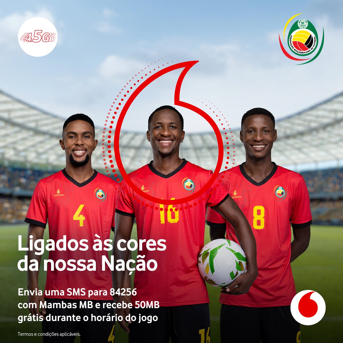 VodacomMz's tweet photo. #VamosMambas
Envia uma SMS para 84256 com Mambas MB e recebe 50MB grátis durante o jogo de hoje, entre os Mambas e a selecção nacional do Lesotho, a partir das 15h, no estádio nacional do Zimpeto.
#TorneioTriangular
#ForçaMambas
#LigadosÀsCoreDaNossaNação
#LigadosTemosTudoBom https://t.co/AcPpHphBBn