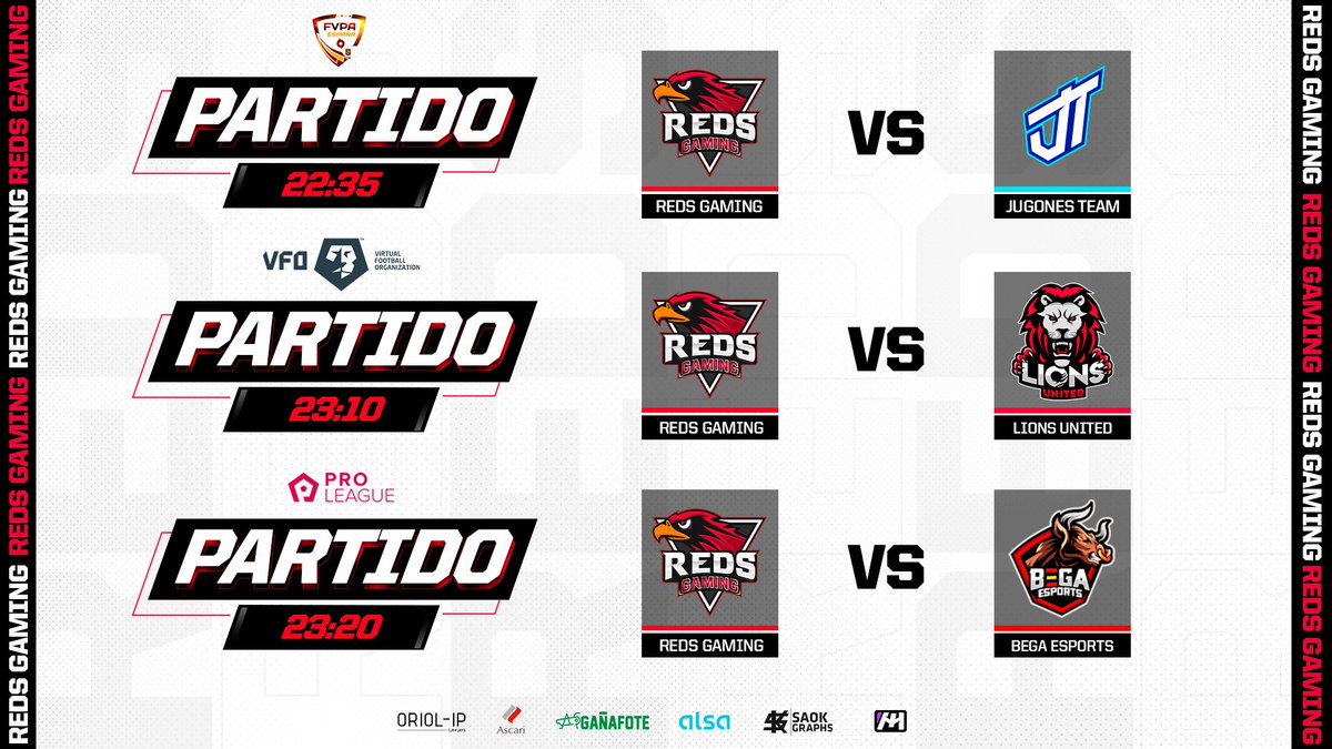 RedsGaming_ESP's tweet image. #ClubesPro | #PC

🏆J17 @FVPA_ESP
⏰22:35🆚@TeamJugones

🏆J19 @VFOspain
⏰23:00🆚@LIONSUNITEDESP

🏆J29 @Proleague_Spain
⏰23:20🆚@BEGAesports

🎙️Partido muy importante para la salvación en #VFO. Necesitamos sumar de 3 para tener opciones.

📺twitch.tv/clickpower_1

#GoReds🔴🦅