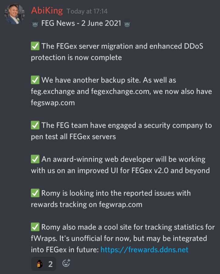 realTime2Burn1's tweet photo. 📣 #FEG ANNOUNCEMENT
by @Abiking3 https://t.co/LY7pJdUuTc