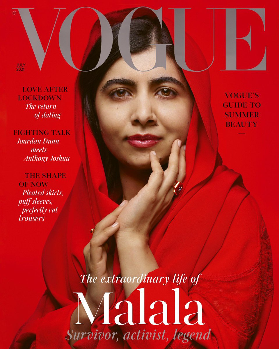 shehryar_khanum's tweet photo. What will be the anti Hijaab gang do now? Boycott Vogue? Malala on the cover with hijaab! Love it. https://t.co/oD3fltVl5M