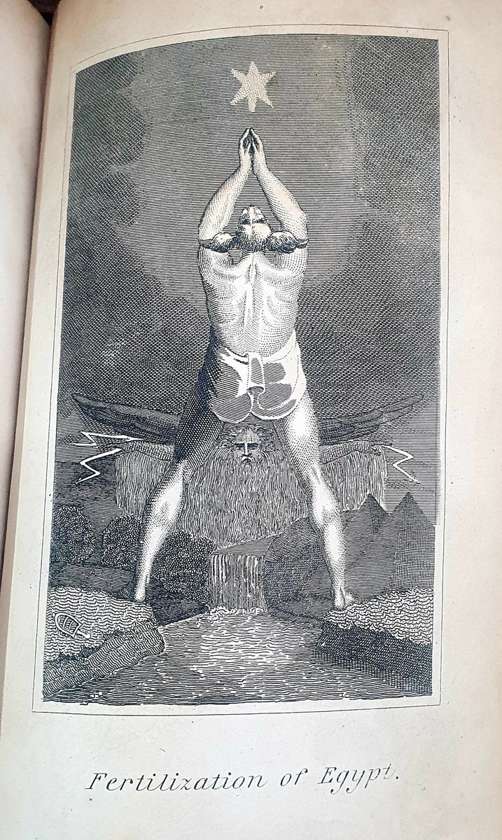 The_PBS's tweet image. The book also contains one of the few commercial engravings by William Blake, titled "The Fertilization of Egypt" showing the god Horus doing I'm not sure what.