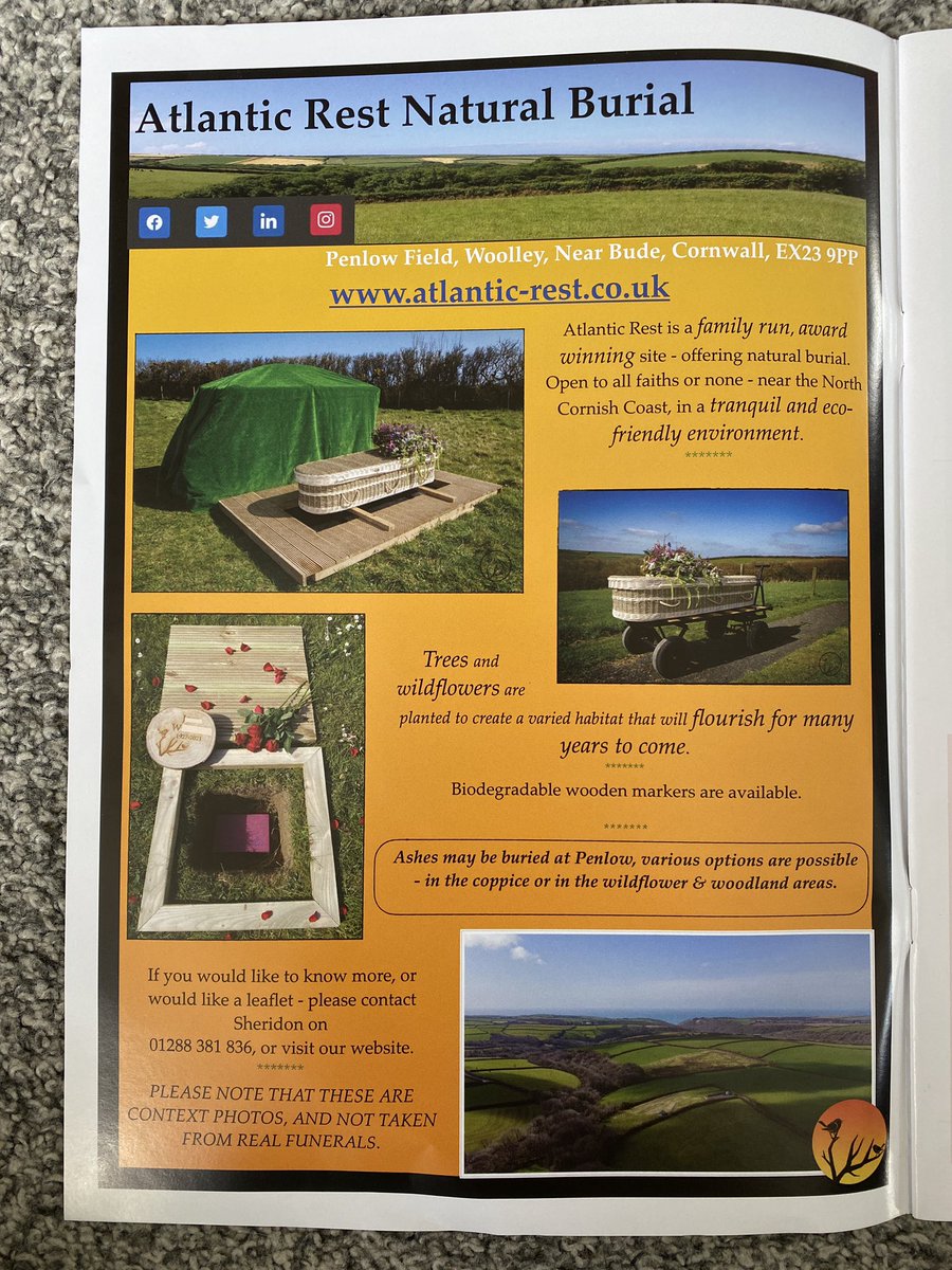 AtlanticRestNBG's tweet photo. A lovely new free magazine for Bude - delivered straight to your door. 

Check it out @BudeFocus 
#AtlanticRest #Penlow #DidYouKnowAboutUs #LocalAdvertising #SupportLocal #YouHaveOptions #Natural Burial #AshesBurial #GreenBurial #Bude #NorthCornwall #NorthDevon #TabooSubjects https://t.co/GbVioF9hk3