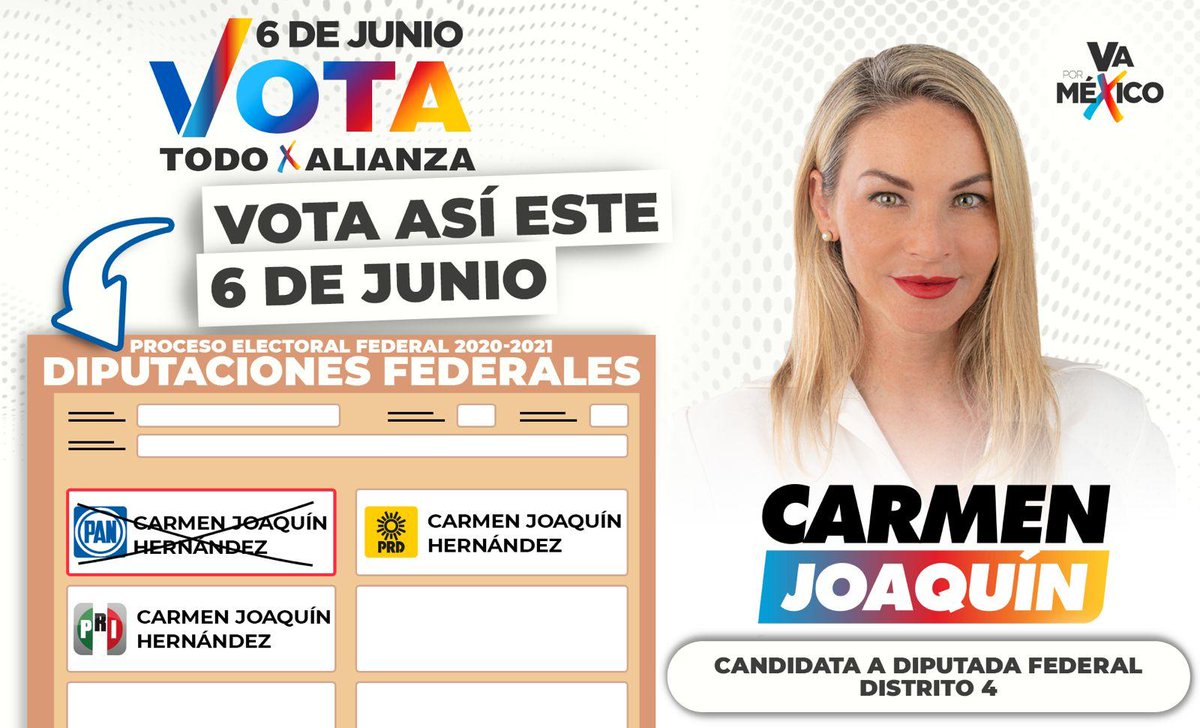 El 6 de junio #VotaPAN con <a href="/carmenjoaquinmx/">Carmen Joaquín</a> para diputada federal #VaXMéxico