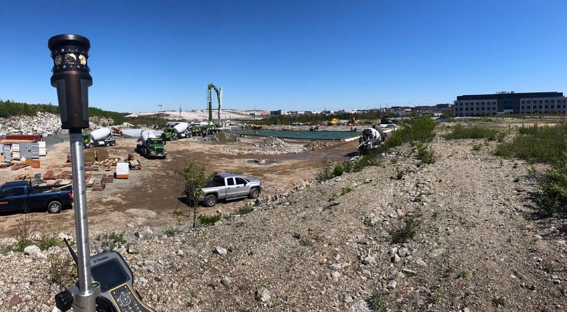 DesignPointEng's tweet image. A beautiful day to be outside! One of our inspectors, Jabes, is on site in Bayers Lake for a new residential development. How many concrete trucks can you spot? 👀
