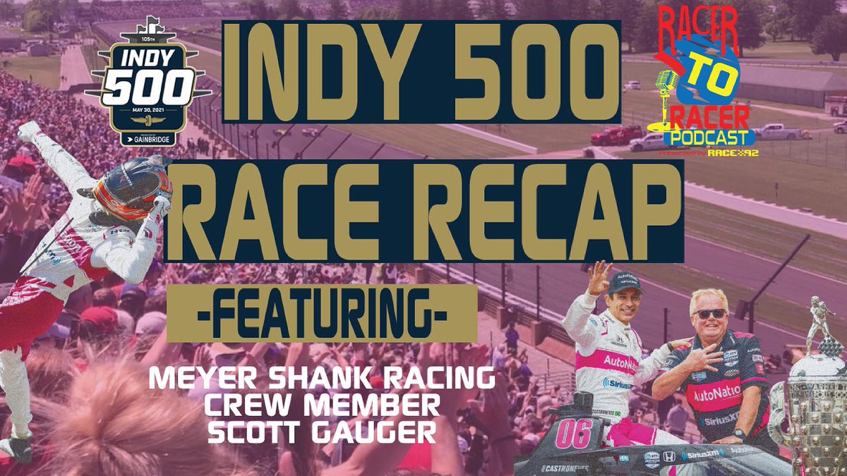 Indy 500 Recap show now released. Check race92.com/racertoracer to check where Podcast can be found! @race92racing #indy500 #indycar #speedway #race92 #ims #indianapolismotorspeedway #meyershankracing #heliocastroneves