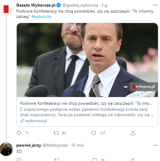 donald_PL_'s tweet photo. Konfederacja be like: szczepienia to sprawa intymna, porozmawiajmy lepiej co kobiety mają robić ze swoimi macicami https://t.co/9K933QWNer