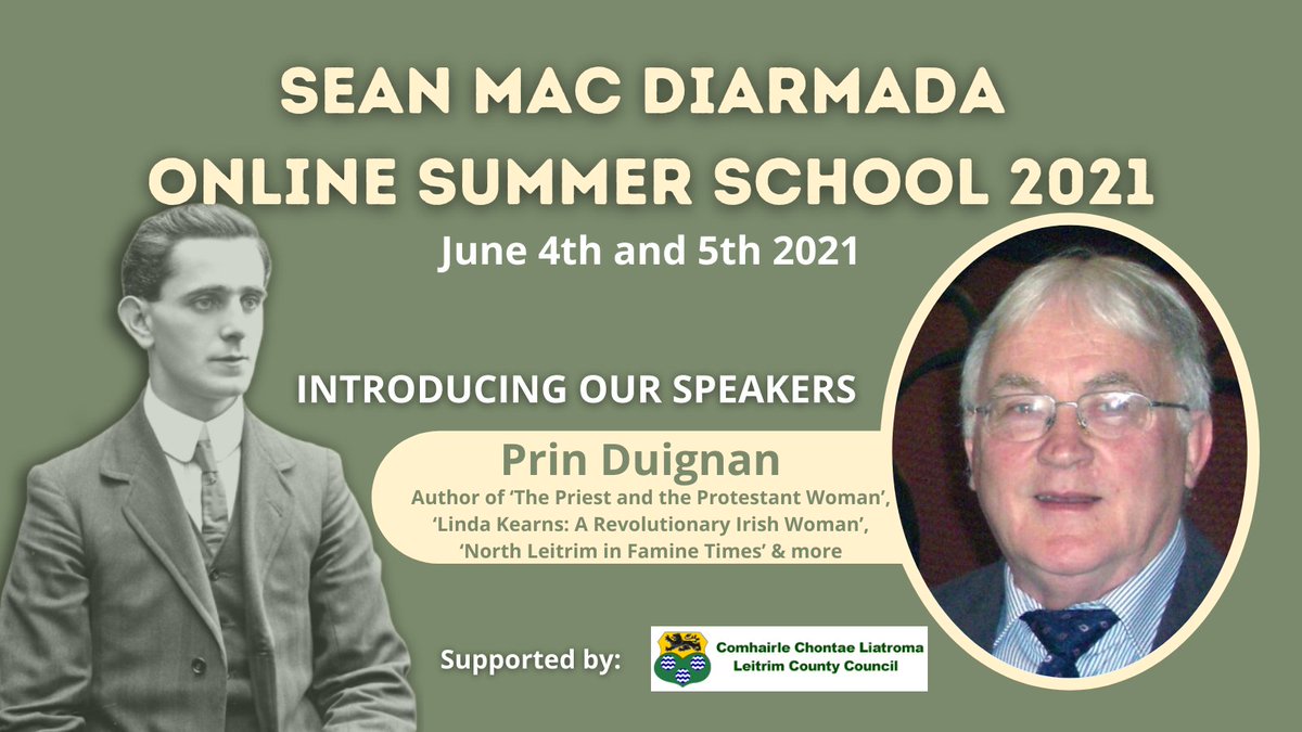 During Prin Duignan's talk tomorrow, he'll explore the relationship of MacDiarmada with some of his closest friends &amp; the influence he exerted over them in the pursuit of his own ideals.

Join the 2021 Sean Mac Diarmada Online Summer School: seanmacdiarmada.ie

#IrishHistory