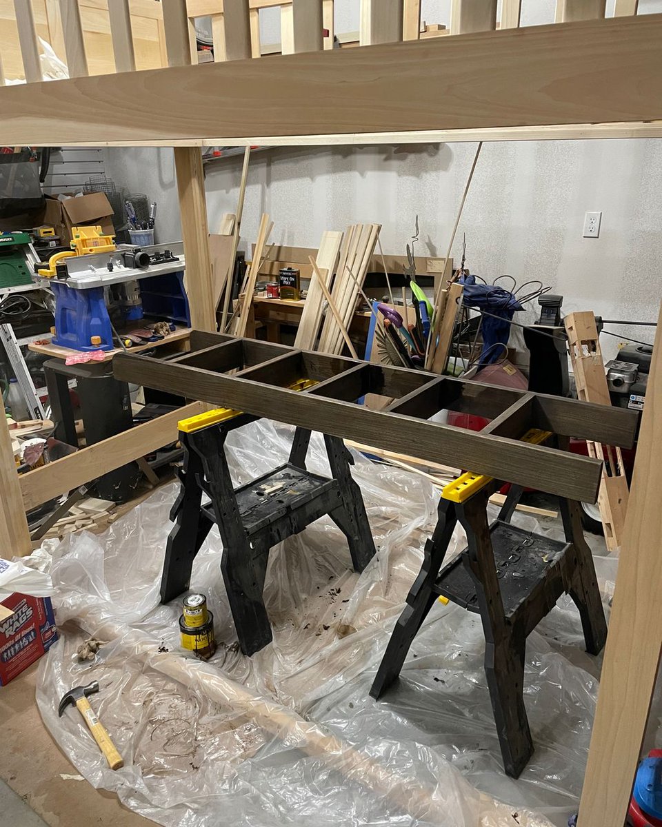 ctrlaltmake's tweet photo. About now is when I start thinking, why didnβt I just paint it?
#Stained #staining #finishing #wood #woodshop #wooden #woodworking #woodworkforall #diyproject #diy #loftbed #bunkbed #ctrlaltmake #maker #makersgonnamake #diyfurniture #diybed #handmade #custommade #making https://t.co/iU3CoueaFE