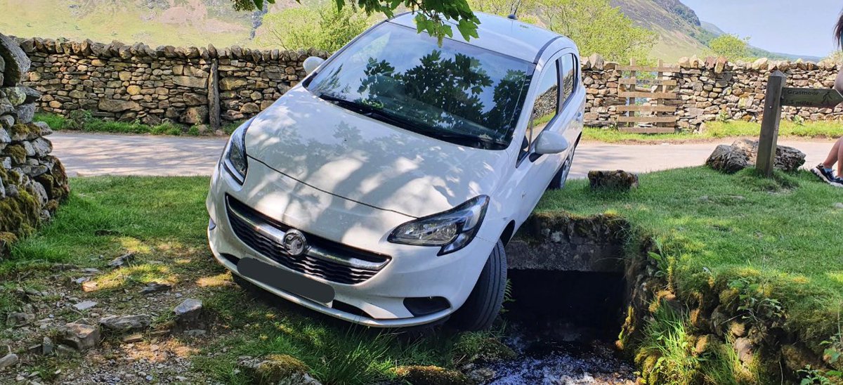 When we say “don’t drive onto roadsides to park, and don’t leave your vehicle in a inconsiderate place” we mean it.   Many verges are soft or contain hidden (and not so hidden obstacles.) Please park properly or don’t park. Simples.