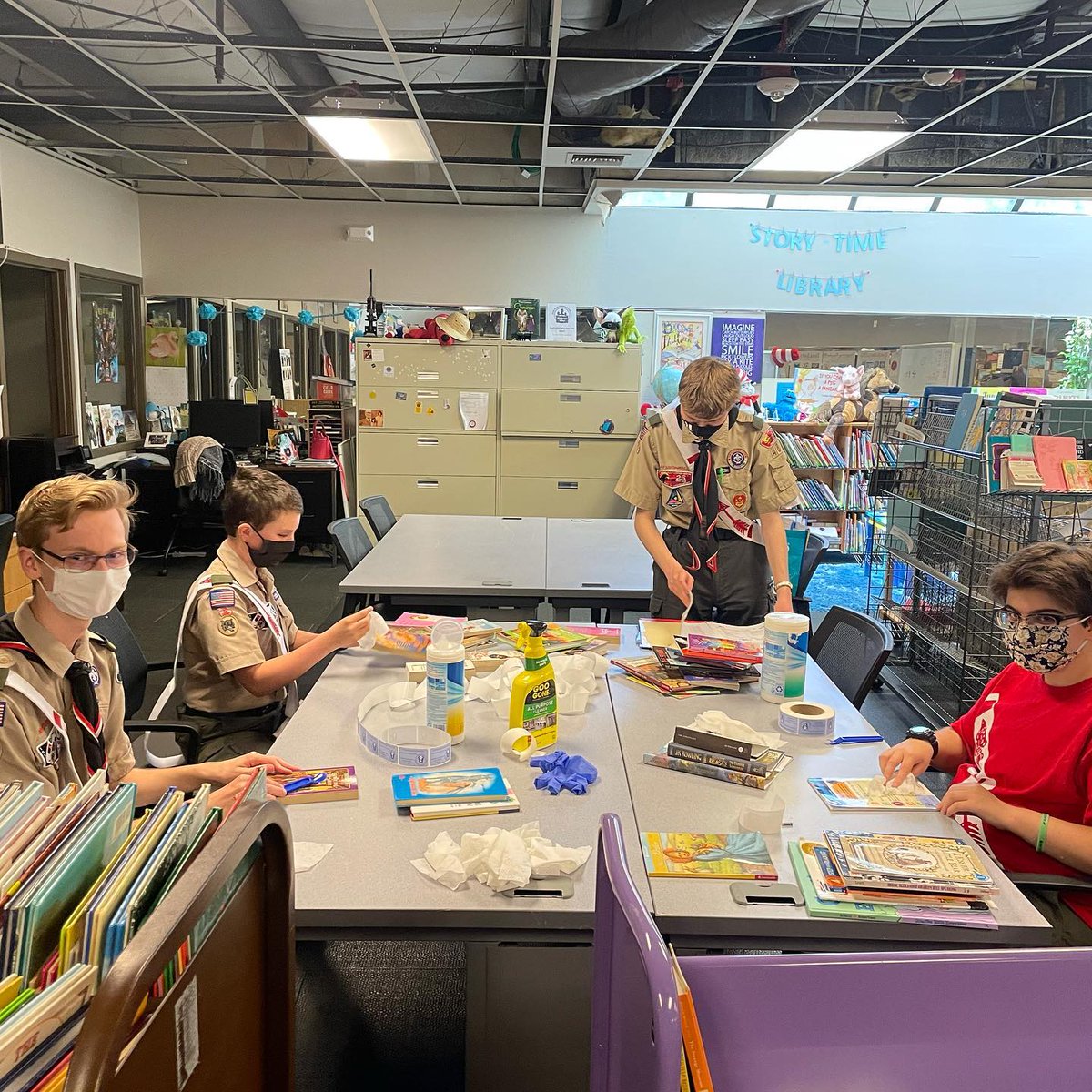 Over Memorial Day Weekend, we had a wonderful visit from members of the Squaxin Chapter of the Order of the Arrow! They have helped us so much and we are greatly appreciative. 
#volunteerwork #booksforkids #lovereadingkids #volunteering #hardwork #grateful #memorialdayweekend