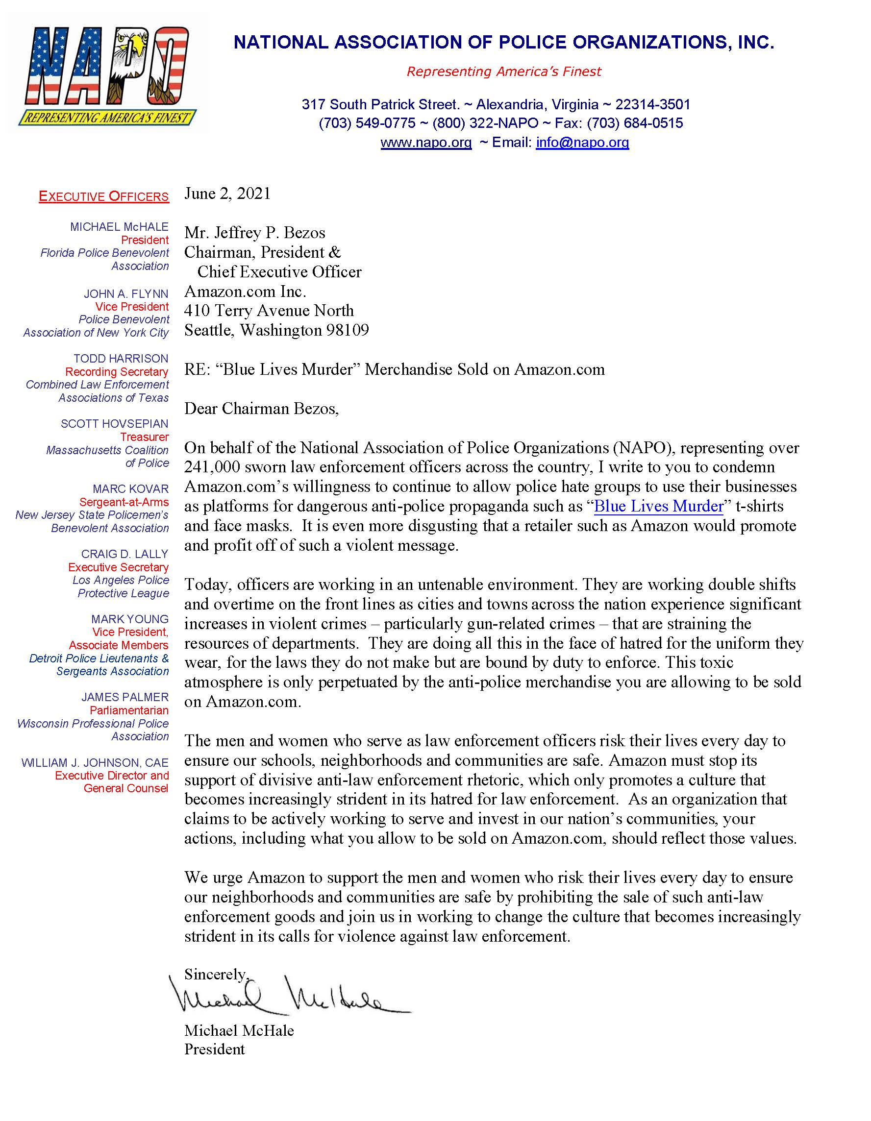 Napo Letter To Amazon Blue Lives Murder Merchandise Sold On T Co Cvgaqkiu5o T Co Kbunj4e3dx T Co Hymts2zgip Twitter