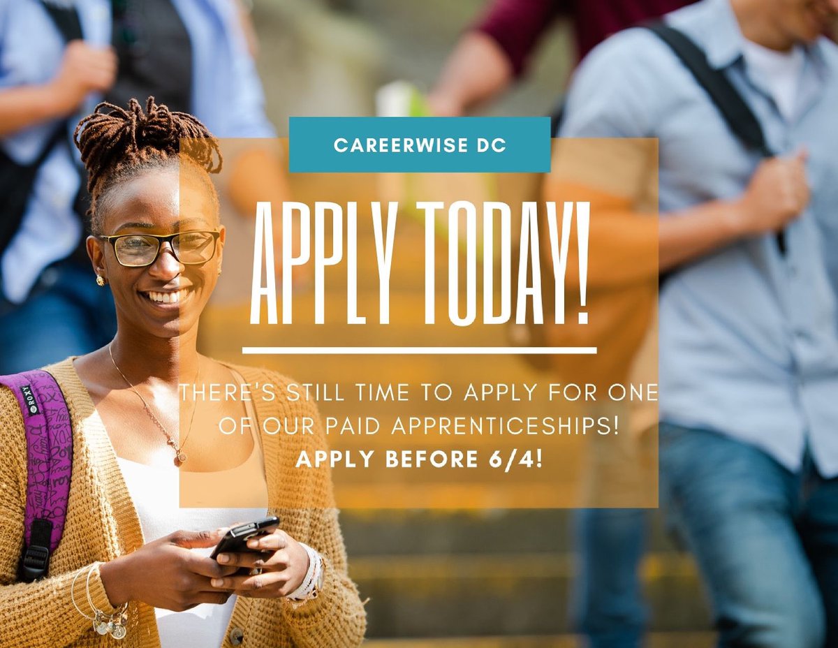 Are you interested in jump-starting your future career path? Apply for a #CareerWise DC #apprenticeship in finance, IT, or business operations through the link in our bio by 8/4!!! Positions are limited so get started today! #earnwhileyoulear #careerwisedc #youthapprenticeship