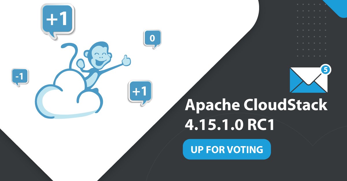 CloudStack's tweet image. Apache #CloudStack 4.15.1.0 RC1 is up for voting! The vote will be open for 120 hours, until 7 June 2021. Be sure you do it:
Vote now: markmail.org/message/lactwc…
#ACS #cloudstackworks #opensource #release #cloudmanagement #cloudorchestration #IaaS #cloud