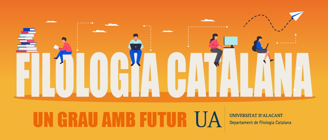 Catalana_UA's tweet photo. 🎓 ESTUDIA FILOLOGIA CATALANA A LA UA! 🎓
🤩 Descobreix el grau de Filologia Catalana a la Universitat d'Alacant de la mà del nostre alumnat i el nostre professorat en aquest vídeo.
🥰 La Filologia Catalana és un grau amb futur! https://t.co/K8sCIwro9f https://t.co/4mllqhoOGl