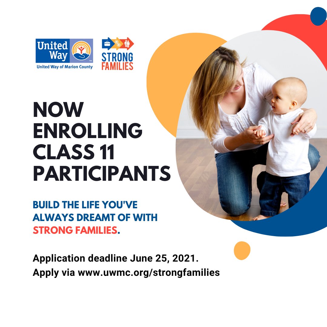 Strong Families is now accepting new participants! Take advantage of this local resource and get on track to meet your goals. Apply today via our website; bit.ly/38TcPHu.  Participant requirements must be met, deadline to apply is June 25th.
