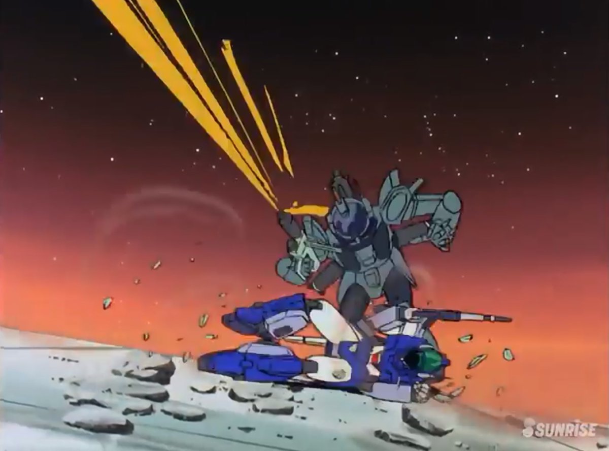 mizpi's tweet image. 描くのしんどかった割に迫力の無いカットになってしまった、ゴロゴロレイズナー(^^;)
今の自分だったらきっともっと暴れさせる。