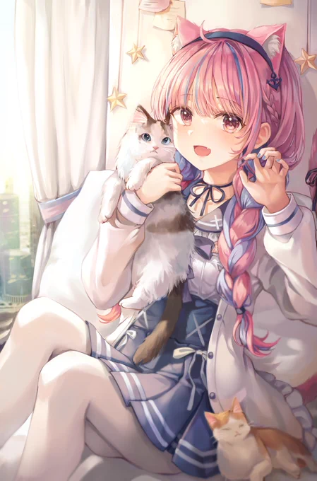 #湊あくあ  #あくあーと 
にゃ〜 