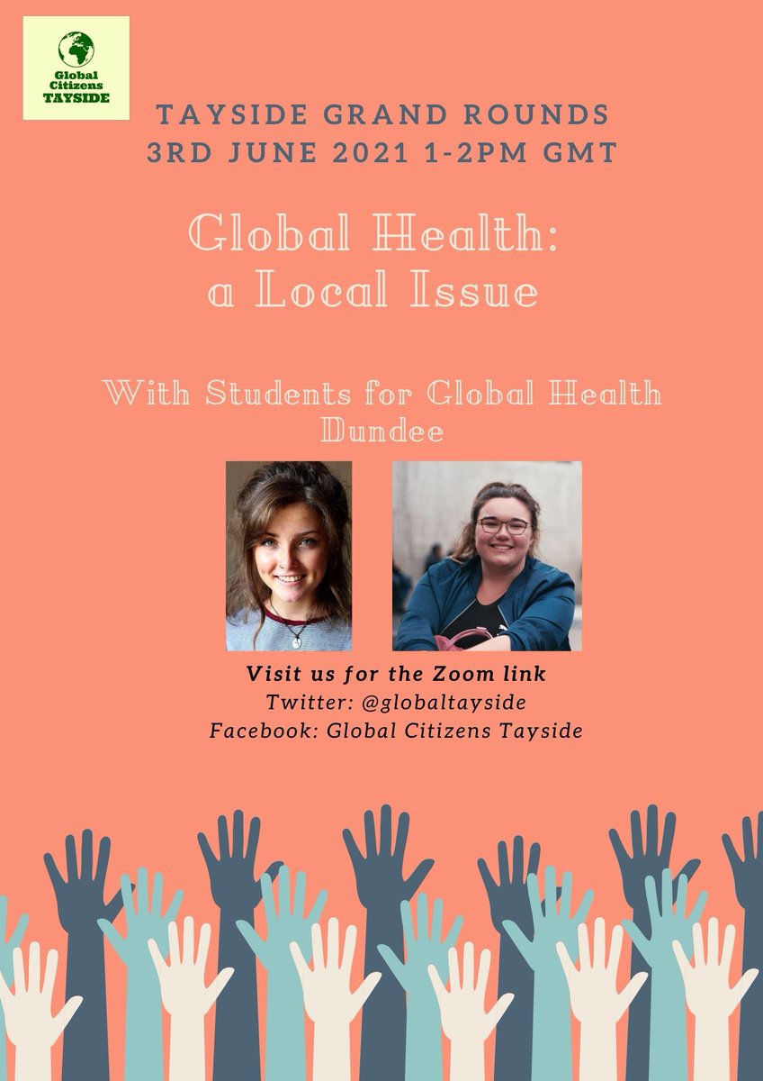 This week at Tayside Grand Rounds we are delighted to welcome <a href="/tmjgrant/">Catriona Grant</a> and <a href="/m_ferry_/">Maarja 🌸</a> from <a href="/SfGHDundee/">Students for Global Health Dundee</a> , to tell us about why Global Health is a Local Issue.

#Globalcitizenship #Tayside