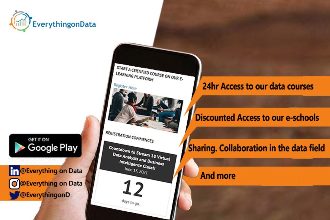 12-days to go

You get a Free 3 weeks training when you register with this 👉🏿 bit.ly/3yfRcez

Register now.

 #training #learning #dataanalytics #dataanalysis  #skills #course