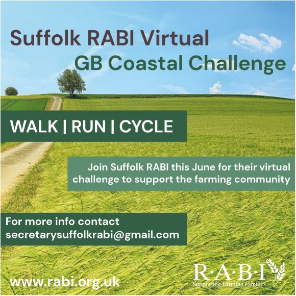 RABIEast's tweet photo. Its June, its Suffolk @RABIcharity Virtual Coastal challenge, everyone has made a great start to the 11.023miles! a few thank yous to mention @ScruttonBland @CarterJonas @WilsonWraight @birkettsllp @BarclaysUK James Foskett Farms, South Suffolk Show Association. #thankyou https://t.co/fx2qcVtSDt