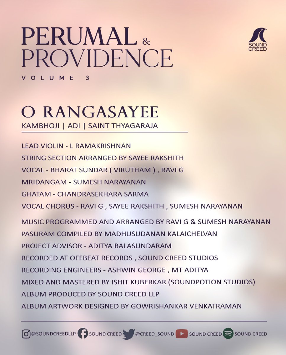 So happy to be releasing this scintillating track “o rangasayee“ done by a bunch of extremely talented friends. Just listen to this track and thank me later! youtu.be/qjVtsfENa1g @sumesh_narayan @sayeeraksh @bharatsundar @ellaaraagas