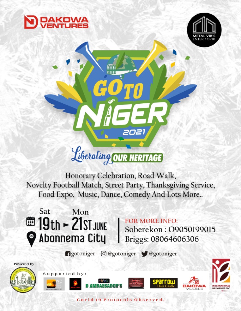 DakowaVentures's tweet photo. Wow.. Wow.. Wow..
It's here again.. GO TO NIGER 2021 @gotoniger!!! #gotoniger #liberatingourheritage https://t.co/Rkt9ICD7o0