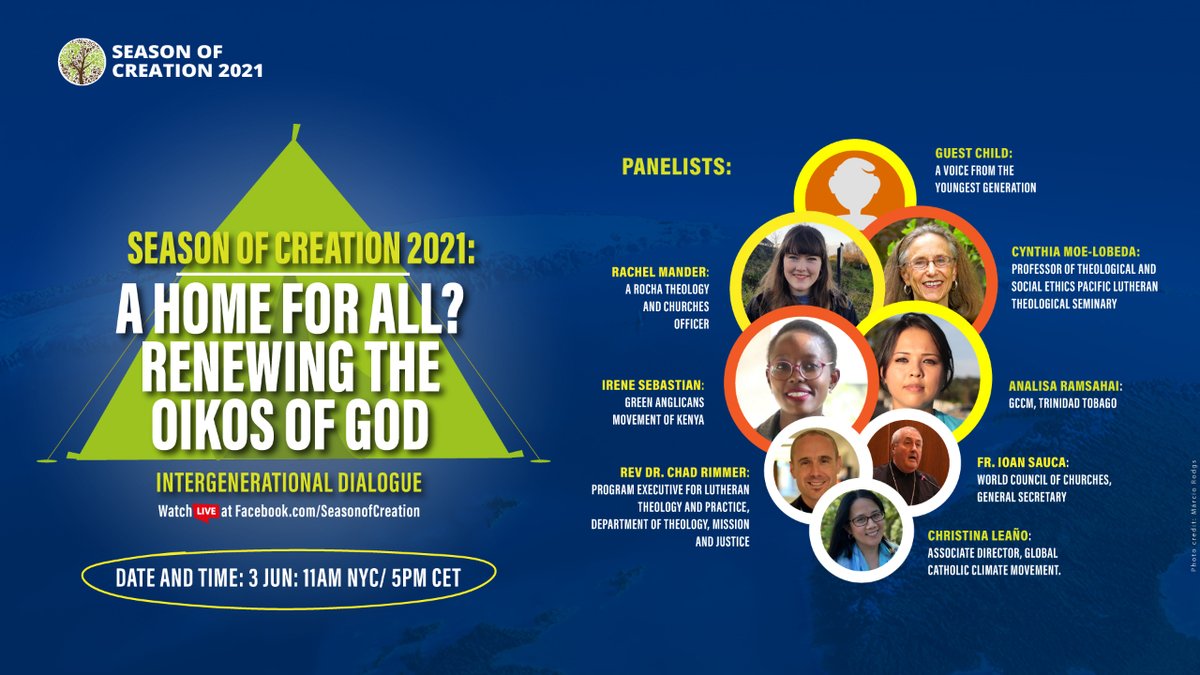 LaudatoSiMvmt's tweet photo. TOMORROW! | 🔴 #LIVE Join us for this @SeasonOfCreation 2021 Event! 
📅 June 3 
⏰ 8am L.A. / 11am N.Y. / 5pm Rome / 5pm South Africa 
🔗 Join us here: https://t.co/tXPi4l4rpR 
⛺ Learn more: https://t.co/tzTYnfFrAR 
.
#AHomeForAll #SeasonOfCreation https://t.co/NorajLdsDL