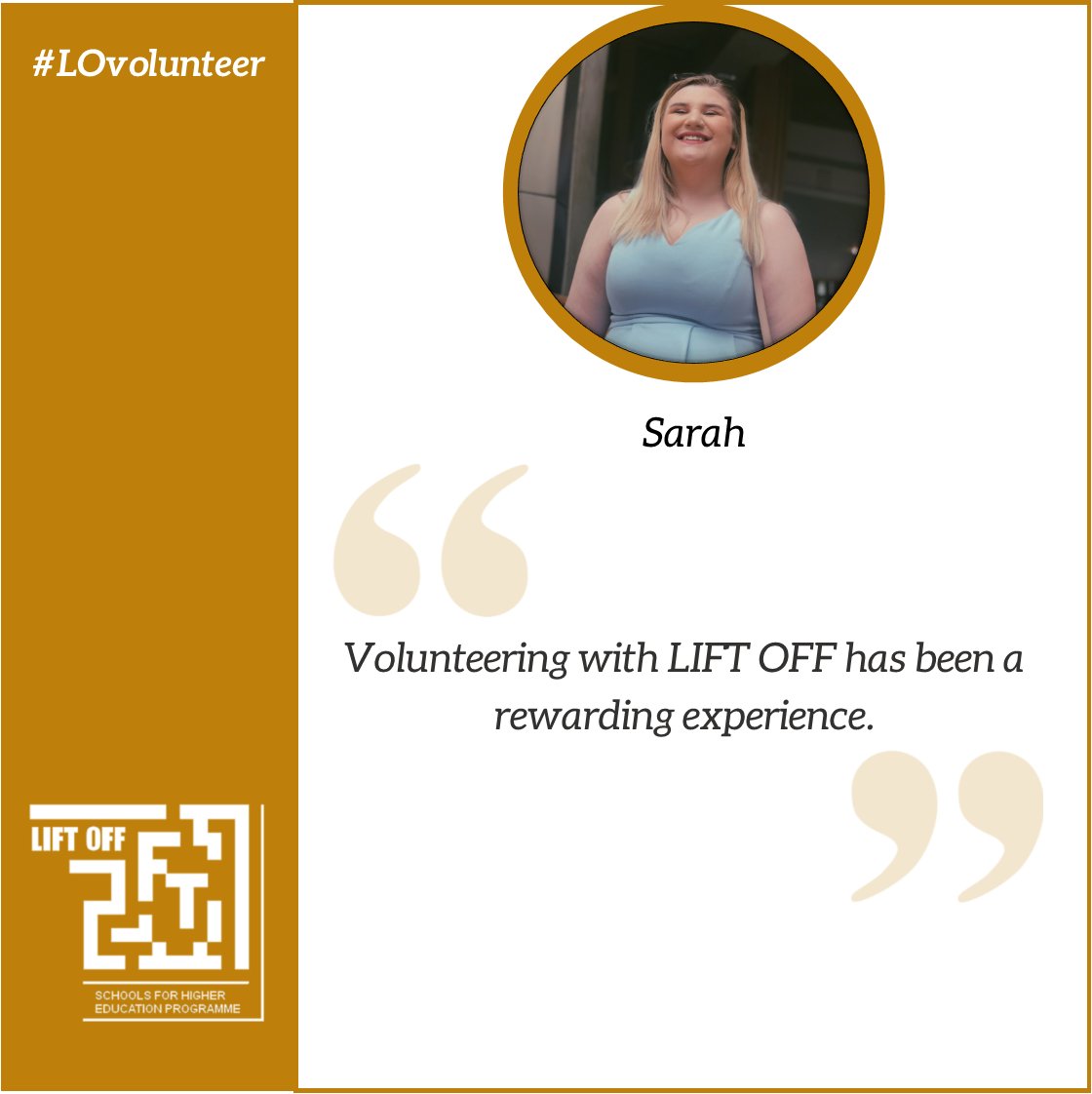 LIFTOFF2tweet's tweet photo. Volunteers' Week 2021: Sarah studies at @dundeeuni and continues to be a fantastic student volunteer with LIFT OFF. THANK YOU! 
@NCVOvolunteers @VolScotland @VolWeekScot @FifeVolAction #VolunteersWeek #VolunteersWeekScot #LOvolunteer https://t.co/C9rJW36OEa