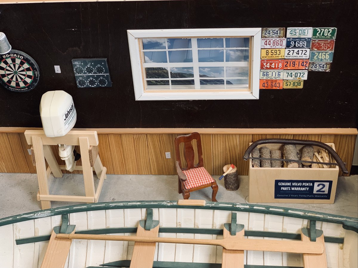 GlovertownC's tweet photo. Check out this scale model of a typical Newfoundland Shed/Garage! Made by local craftsman Lindahl Butt. Currently on display at The Glovertown Visitor Information Centre. @NLtweets  @OfficialOZFM @KathrynCrewe @GlovertownAcad @HospitalityNL https://t.co/fDNX47YSMk