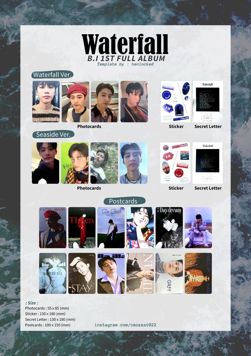 WATERFALLの封入トレカやポスカの一覧を作ってくださってます