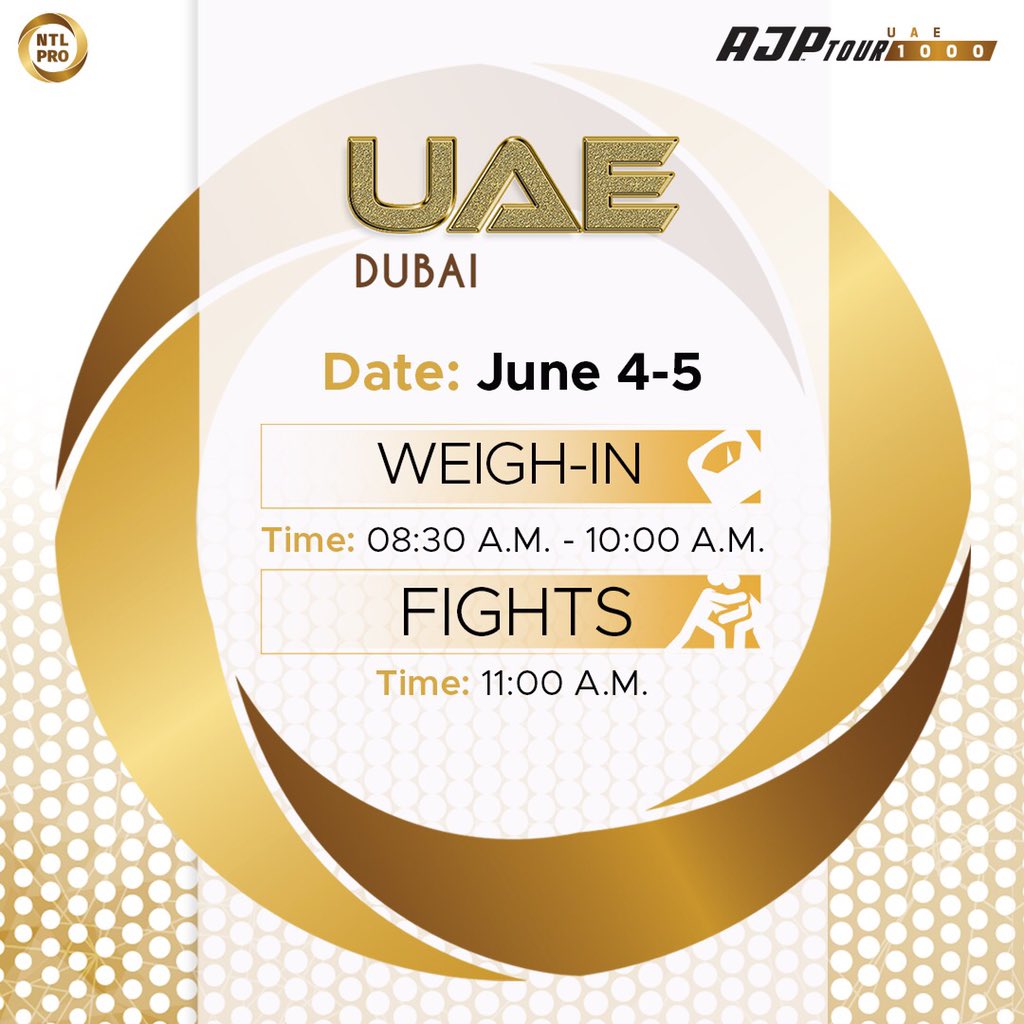 uaejjf's tweet photo. جدول الدوري المحلي لرابطة أبوظبي لمحترفي الجوجيتسو في الإمارات 🇦🇪
UAE National Pro weekend schedule 🇦🇪
#الجوجيتسو #اتحاد_الإمارات_للجوجيتسو #رابطة_أبوظبي_لمحترفي_الجوجيتسو #الدوري_المحلي
#ajp #ajptour #jiujitsu #nationalpro #ntlpro #dubai https://t.co/1ZMdIknfv8