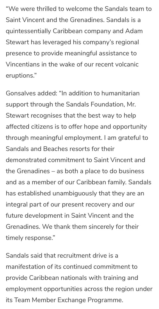 AdamStewart's tweet image. My team &amp;amp; I remain proud to be building economic value through direct employment in St Vincent &amp;amp; The Grenadines almost 20 months ahead of the opening of our new Beaches Resort. St Vincent had a ‘double whammy’ with COVID 19 &amp;amp; it’s volcano activity. iwnsvg.com/2021/06/01/130…