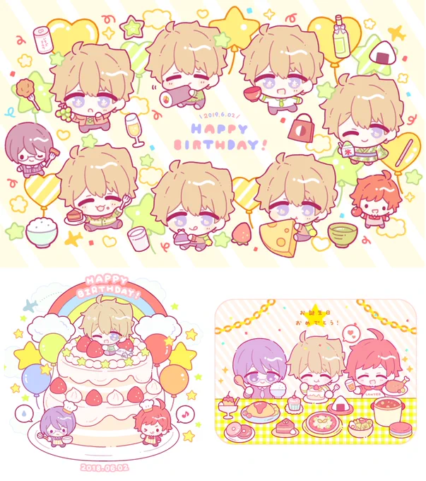 4年分の翼くんのお祝い絵まとめ❣️🥳🌈✨ 