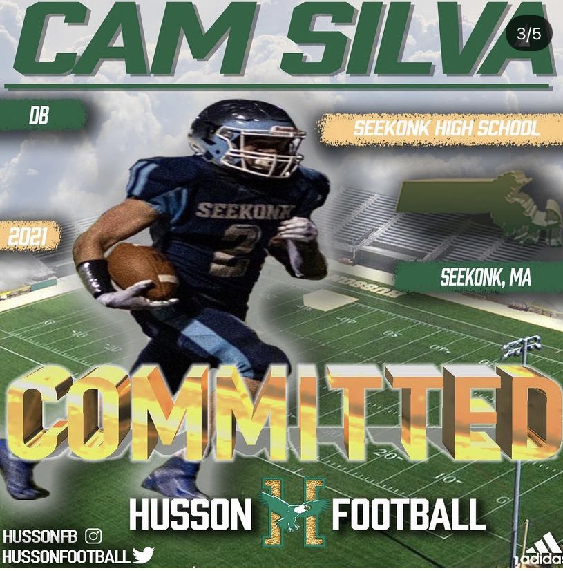 CamSilva18's tweet photo. Excited to announce that I will be attending @HussonU this fall! Thank you to @CoachClark_HU @Coach_AjMc For showing love and giving me the chance to play the game I love again. #StillHUngry @hussonfootball @SeekonkFootball https://t.co/ZqHmrcGwzR