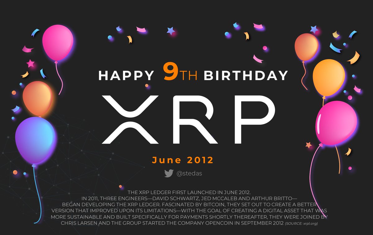 stedas's tweet photo. Happy Birthday XRP 🎂 https://t.co/WlZWN1d0ZU